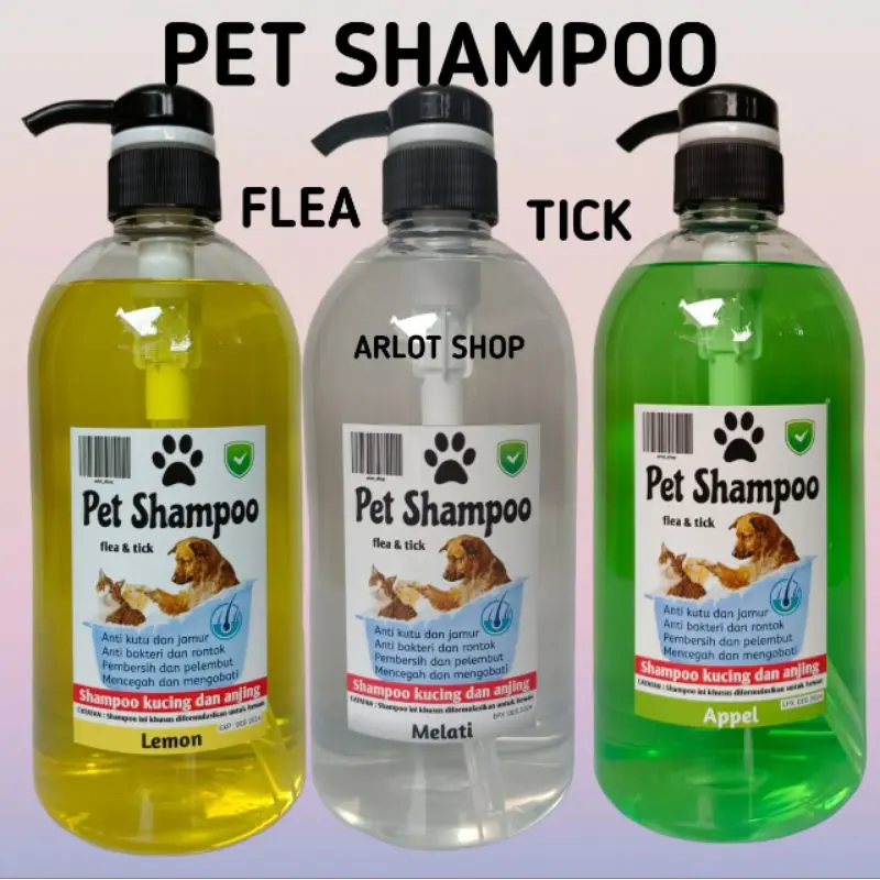 SHAMPOO KUCING ANJING ANTI KUTU DAN RONTOK 1 LITER PUMP 2
