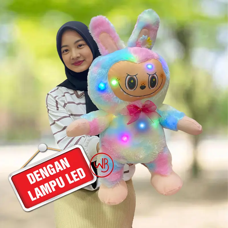 (Dengan Lampu LED) Boneka Labubu The Monsters bisa menyala 0