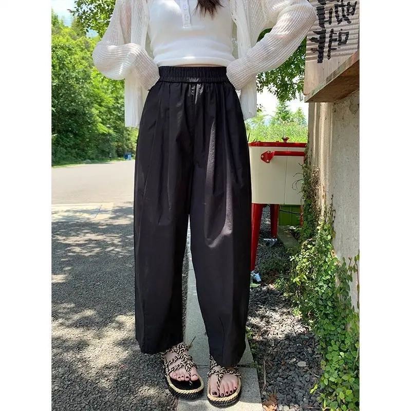 Q368 Quần Baggy Dáng Lửng Đũi Mềm Mát Cạp Chun Lưng Cao Dài 92cm | BigBuy360 - bigbuy360.vn