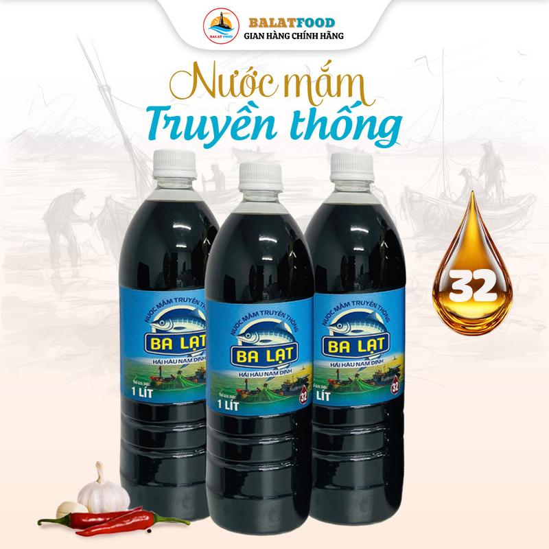 Nước Mắm Truyền Thống BALAT FOOD Loại 32 Đạm Chai 1000ml Gia Vị Nấu Không Chất Bảo Quản