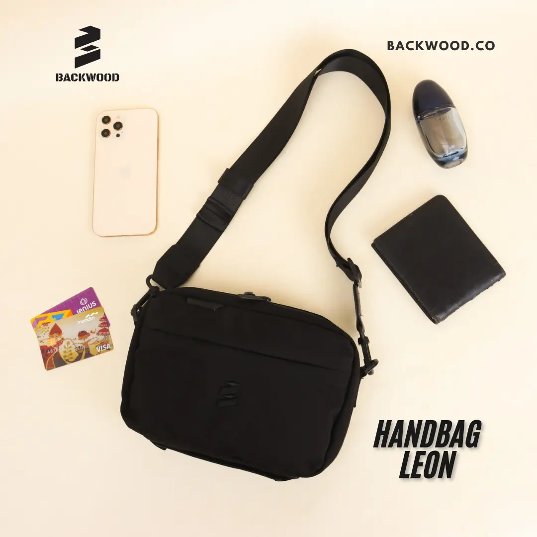 Handbag Leon Exclusive Tas Pria Multifungsi Waterproof Backwood - Waistbag Selempang Slingbag