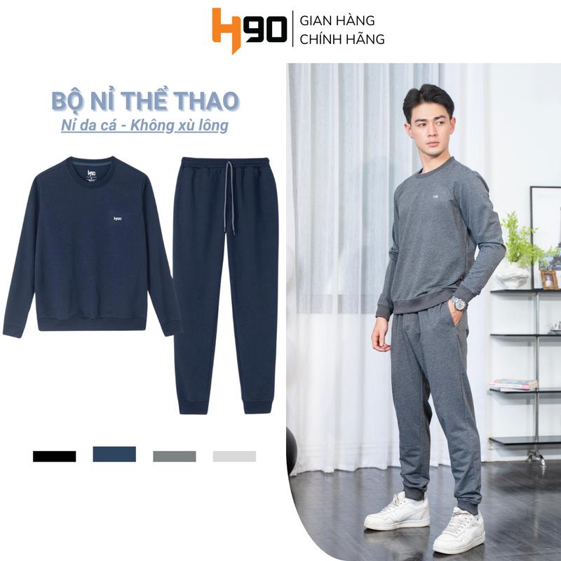 COMBO 2 Bộ Nỉ Nam H90 Set Quần Áo Tay Dài Chất Nỉ Da Cá Kiểu Dáng Regular Thể Thao Trẻ Trung Năng Động BDN01 Sport Tập Thể Dục Tập Gym Chạy Bộ