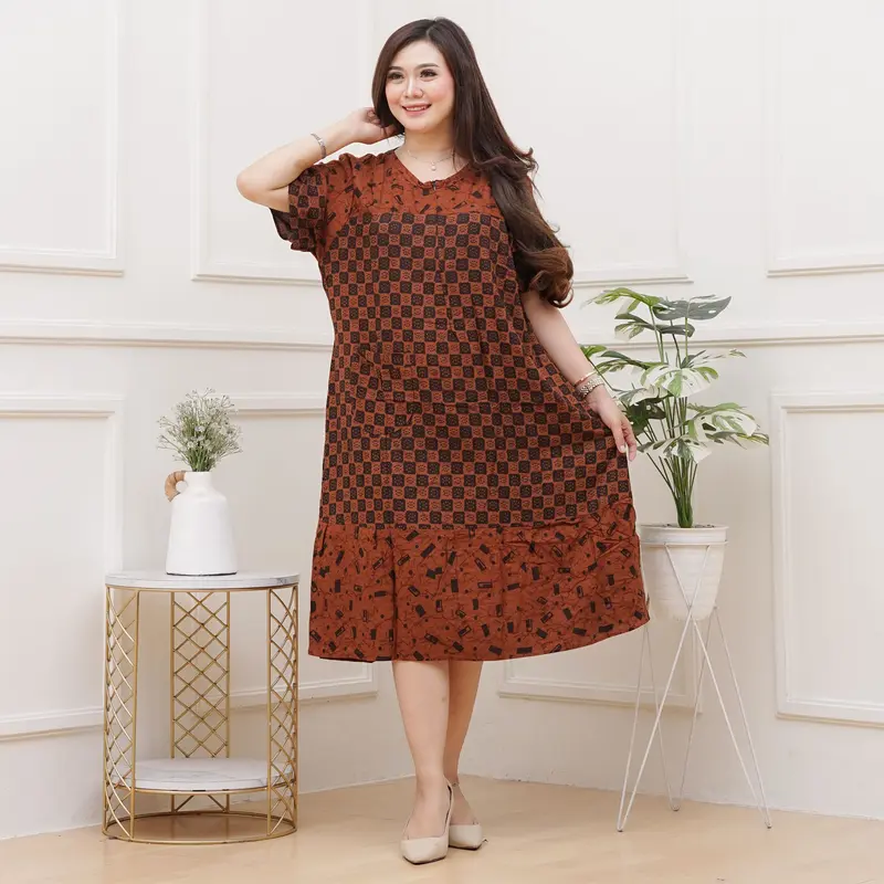 daster jumbo bella dress pendek terbaru kekinian bahan rayon premium busui friendly Bunga 8
