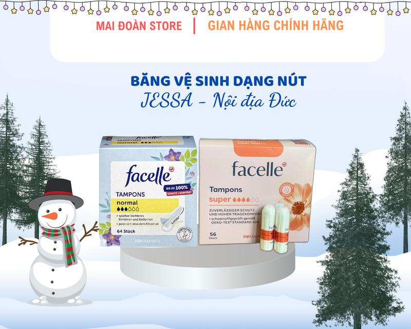 Tặng bao ngón tay Băng vệ sinh Tampon Facelle Hộp - Ngày và Đêm - Nữ Tampon