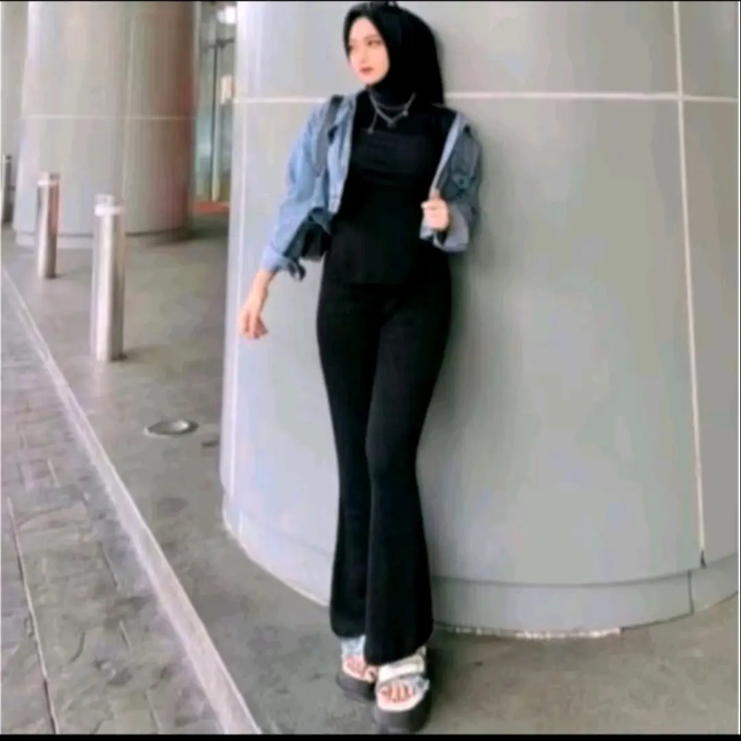 celana cutbray scuba premium Panjang Wanita Tebal Kantong Karet Lembut Melar