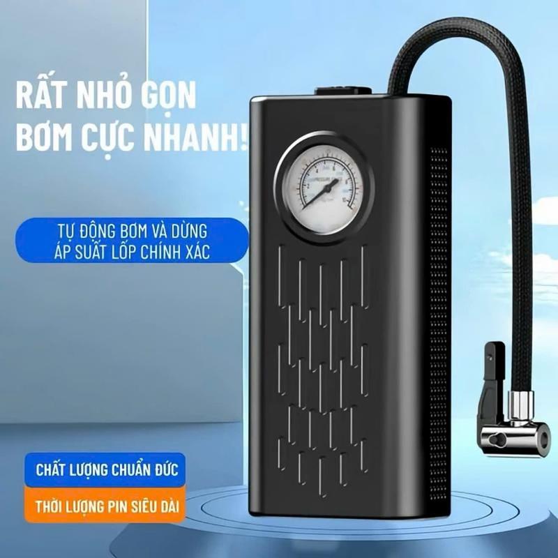 Máy bơm hơi mini cầm tay dùng pin sạc đa chức năng, thiết kê nhỏ gọn, theo dõi áp suất lốp. Bơm lốp xe ô tố, Bơm hơi xe ô tô, Bơm hơi dùng pin, Bơm hơi nén khí, Bơm xe đạp, Bơm xe máy, Bơm xe điện, Bơm bong bóng, Bơm banh thể thao PHH