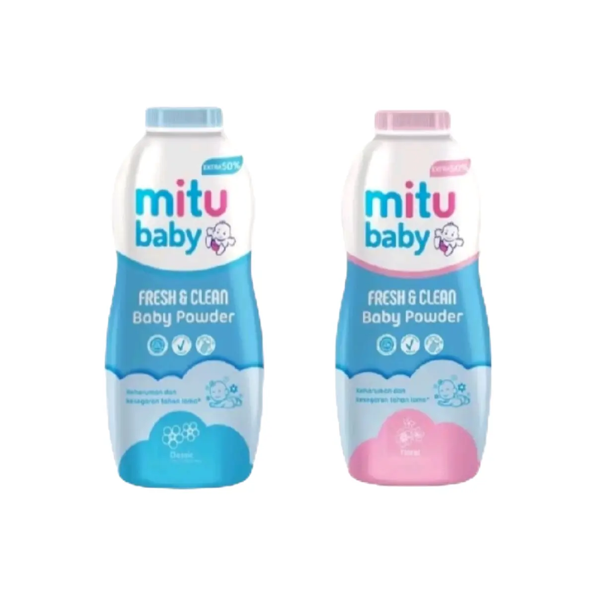 Mitu Baby Fresh And Clean Baby Powder 100gram+50gram Bedak Bayi Kulit Essential