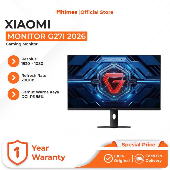 Gambar Xiaomi Gaming Monitor G27i 2026 Faster Refresh Rate 200Hz Fast IPS FHD Resolution 1ms GTG Response Time dari MITIMES Kota Administrasi Jakarta Timur Tokopedia
