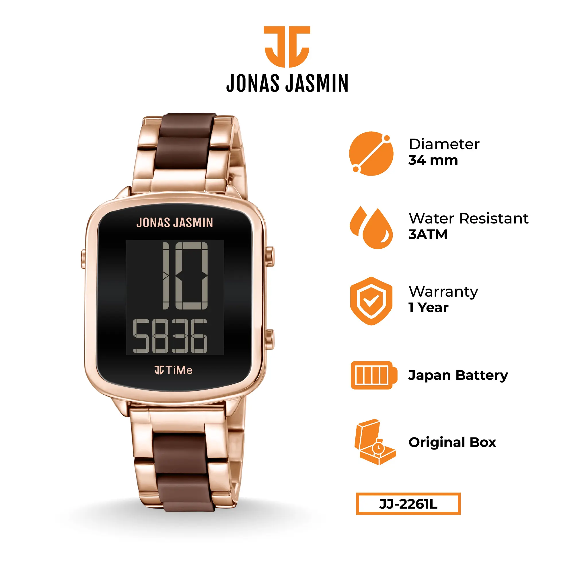 Jonas Jasmin - Jam Tangan Wanita Digital JJ-2261L Watch Include Box Fullset