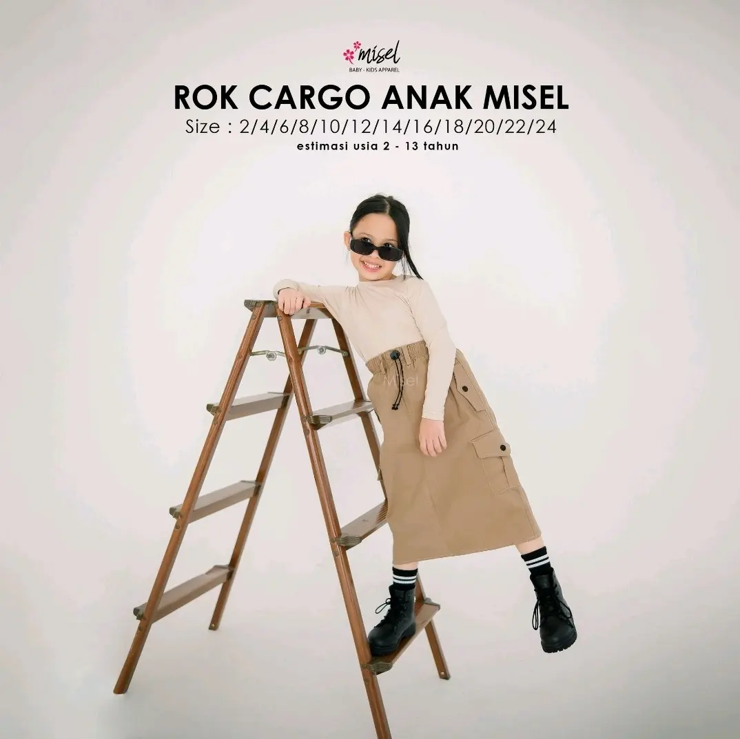Rok Cargo Anak Perempuan Premium Chinos Nyaman & Stylish (2-10 Tahun) - Anak-Anak, Fashion Bayi Laki-Laki celana  korean style usia 10–12 tahun celana  anak celana cargo  anak cewek 6–12 celana anak perempuan