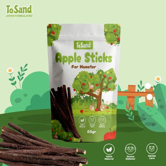 Gigitan Kayu Apel Hamster 60gr Apple Stick Premium By Tosand