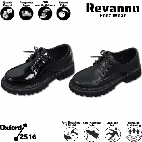 Revannofootwear - Sepatu Oxford Wanita Tali Jahit Hitam Sepatu Docmart Wanita Fashion Ootd Kekinian Hits Korea Terlaris Sepatu Kerja Kasual Kulit Hitam Premium, 39