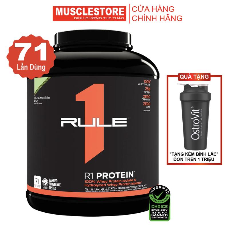 Sữa Bột Rule 1 Whey Protein Isolate và Hydrolyzed 2.3kg 71 - 76 Serving | Made in USA