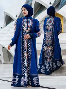 Ratu Collection Gamis Ratu Printing Digital Tille Salju Premium Desain Elegan Nyaman Ukuran M L XL Panjang 140 cm