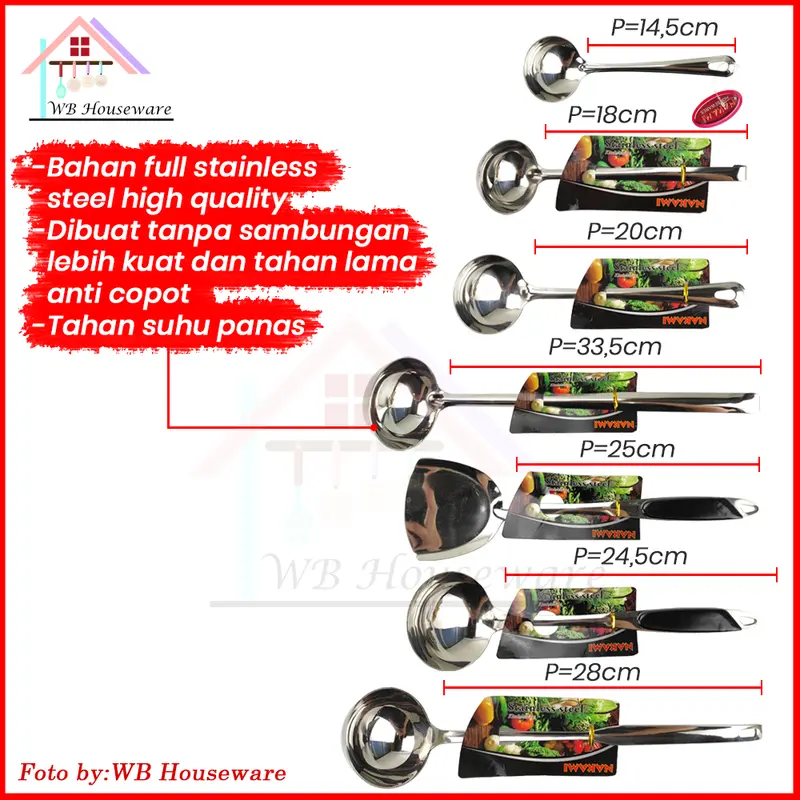 NAKAMI Ladle sodet stainless steel / sutil / ladle gantung premium 1