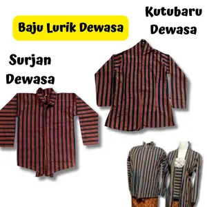 Baju Surjan PRIA dan Kutubaru WANITA Dewasa Size S M L XL XXL Baju Tenun Lurik