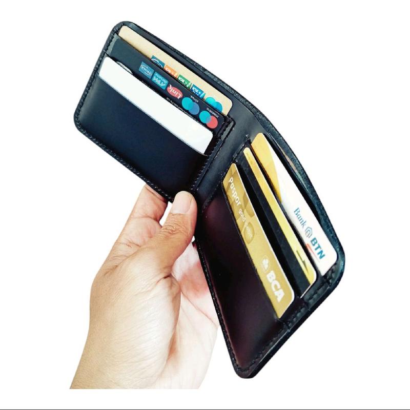 Dompet Pria Kulit Asli Dompet lipat Uang Hitam 4