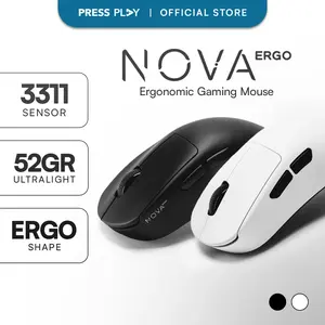 NOVA Ergo Ergonomic Wireless Gaming Mouse by Press Play