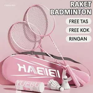RAKET BULU TANGKIS/ RAKET BADMINTON ISI 2 GRATIS BAG/KOK BULUTANGKIS/SHUTTLECOCK/KOK BADMINTON | Hot Item