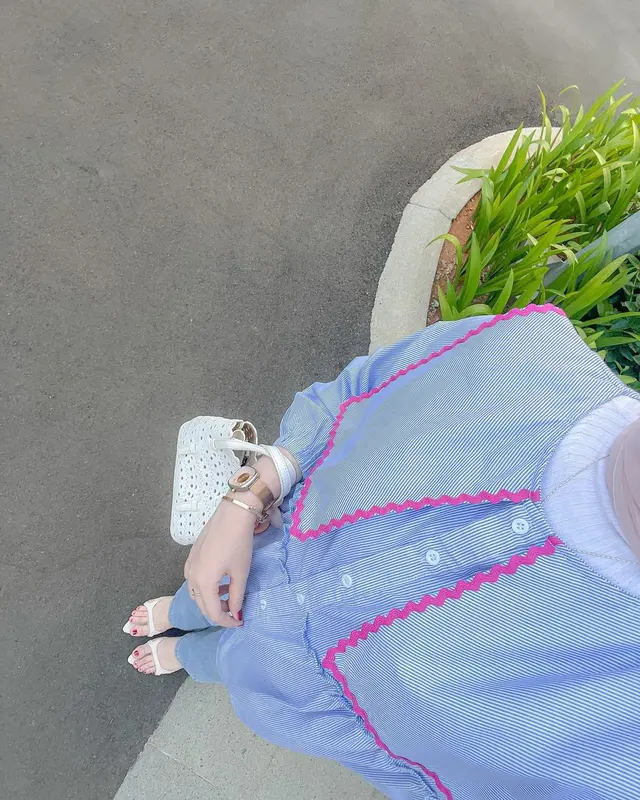 Atasan wanita krah lucu| Atasan salur| Tunik salur |tunik hitam| baju kantor wanita| Larose Tunik 5
