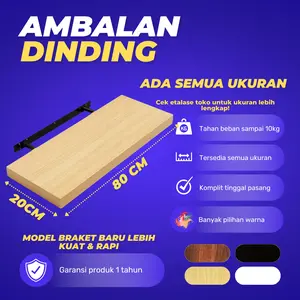 Rak Ambalan Dinding Minimalis Hiasan Papan Hambalan Kayu Laci Melayang Dinding Ukuran 60cm 80cm 100cm 120cm 150cm Lebar 20cm Tebal 4cm Warna Putih Hitam Coklat