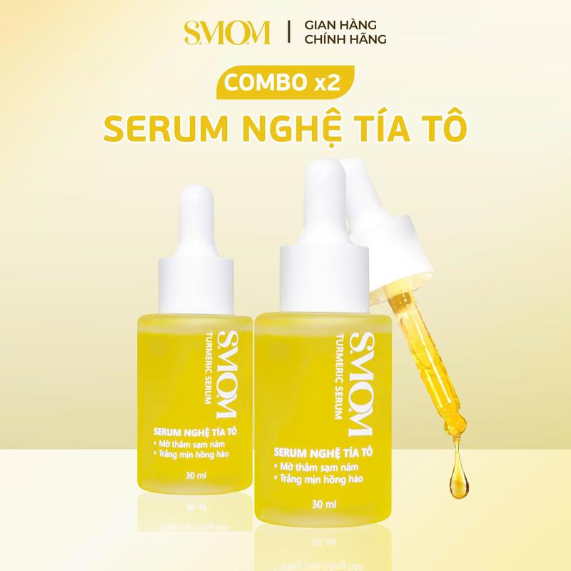 COMBO 2 SERUM Nghệ Tía Tô SMOM 30ml - Hỗ Trợ Mờ Thâm Nám Sạm, Tàn Nhan