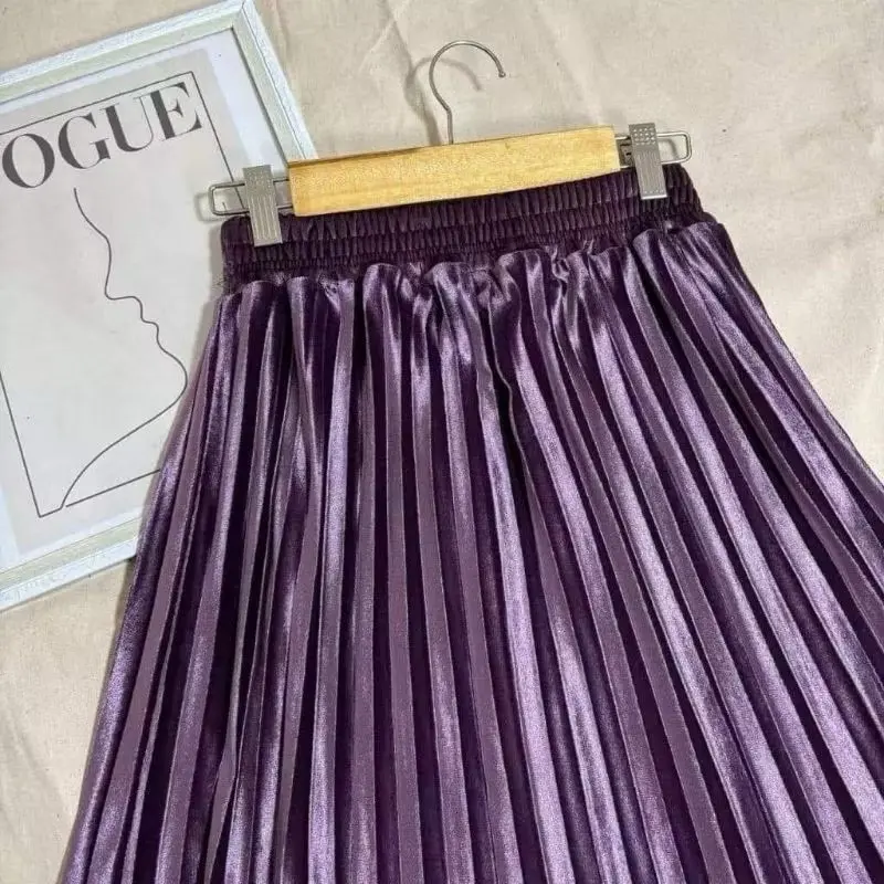 Rok Plisket Bludru Anak 7/8 Usia 9-14 Tahun / Rok Bludru Tanggung Terbaru - Fashion 3