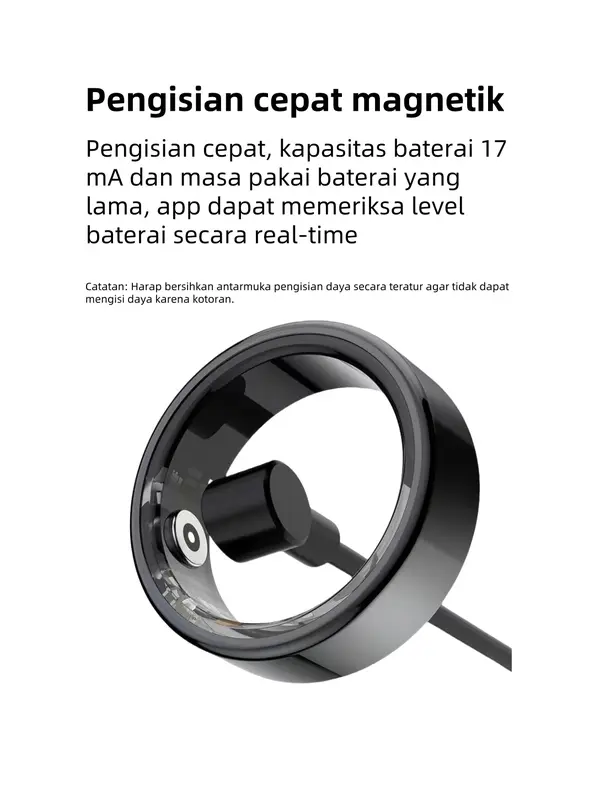 Hailiases Smart Ring Cincin Pintar Multifungsi Kesehatan Olahraga IP68 Waterproof Heart Rate & Blood Oxygen Monitoring Jam Smartwatch Ponsel Layar 5