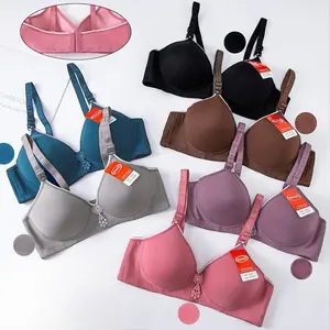 (PAKET HEMAT 5 PCS) BRA MISSLILY POLOS 001 KAIT 3 TANPA KAWAT bh 36-42 besar 36 38 40 42 busa cantik motif wanita  tipis