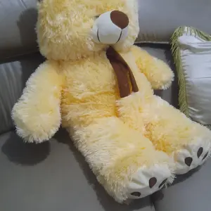 Widia Boneka Tedy Bear Syal Telapak XL 70cm Bahan Rasfur Lembut Aman Dicuci Hadiah Spesial Dengan Kemasan Hitam Putih