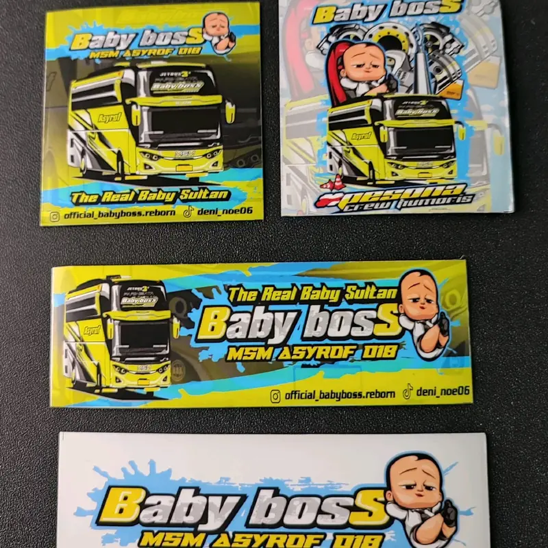 STIKER BUS BABYBOSS REBORN V4 ORIGINAL [ NEW DESAIN ] ANTI AIR  CAR STIKER Kendaraan 5