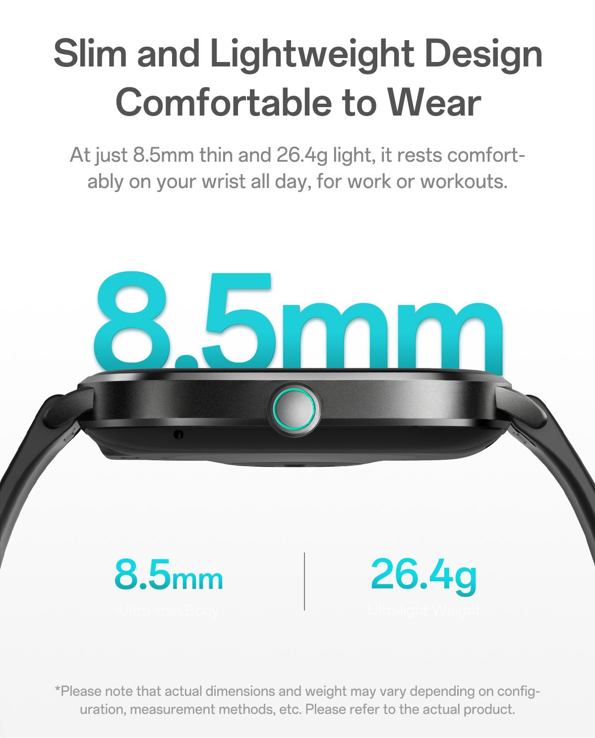 【24H ship】Huafit A2 Official Smartwatch Slim Terbaru | Balas Pesan Singkat Cepat |Monitor Emos| Layar Penuh IPS1.96'' | Super tipis 8.5mm | Tahan Air IP68 | 110+ Mode Olahraga | SpO2 & Detak Jantung 24 Jam |Smartwatch untuk Pria & Wanita Smart Watch Aolon