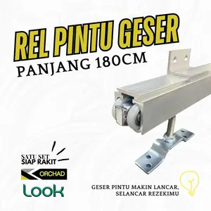[ 1 Set + 180cm ] Sliding Track Orchad J3 | Rel Pintu Sliding / Geser Orchad 1 Set | Pintu Sliding Kayu Orchad handle grendel door lock swing