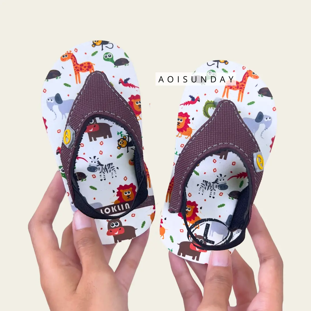 Sandal Anak Laki Laki Perempuan Motif Zoo Animals Hewan
