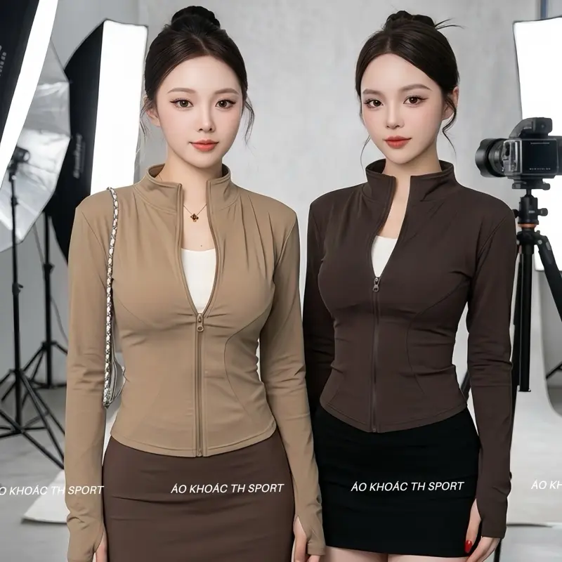 [HÀNG CHUẨN QC L1] [FOM BÉ- TĂNG SIZE] Áo khoác nữ tập gym yoga, Áo khoác tập thể thao gym yoga TH009 chống nắng thoáng mát chống tia UV Thun Cao Cấp TH SPORT Trang Phục Đồng Top
