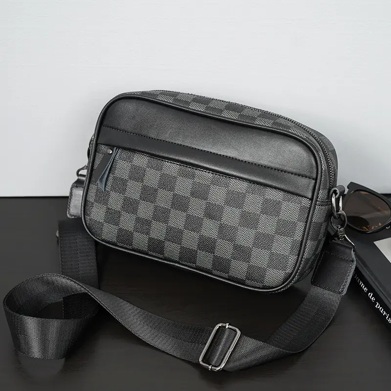 Beg Anduh Silang Lelaki, Sandang, Kulit PU, Kalis Air, Gaya Korea, Beg Bahu Anduh, Beg Utusan, Badan Silang, untuk Lelaki, dengan Kalis Air Bags Crossbody Selempang