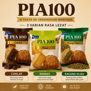 [1 Dus & 1/2 Dus] Snackit Pia 100 Kino 23gr Rasa Coklat & Kacang Hijau | Pia Lembut Isi Melimpah | 60 pcs / 30 pcs