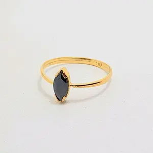 Cincin Emas Muda Oval Mata Hitam 1/2 Gram