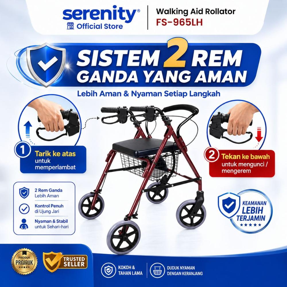 Serenity Walker Alat Bantu Jalan Lansia Rollator FS965LH - FS-965LH