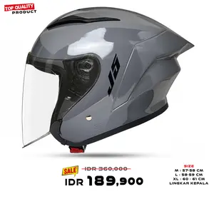 Helm MLA J5 GREY GLOSY Half Face SNI Ride in Style Tetap Safety Top Quality Product Size M L XL Motorcycle