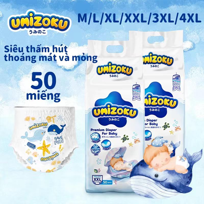 Tã trẻ Em Bé UMIZOKU, Kích thước đầy đủ / Gói, Có sẵn trong M, L, XL, XXL,…