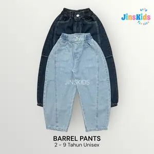 Jinskids Barrel Pants - Celana Jeans Barrel Skena Fashion - Anak Laki-Laki Dan Perempuan 2-9 Tahun