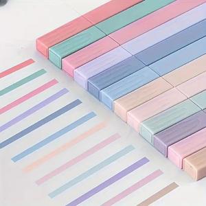 Pack de 12 o 24 piezas de marcadores tipo resaltador cuadrados en tonos pastel estilo Morandi, punta de cincel, no se traspasa ni se difumina, para resaltar y llevar un diario, suministros escolares y de oficina