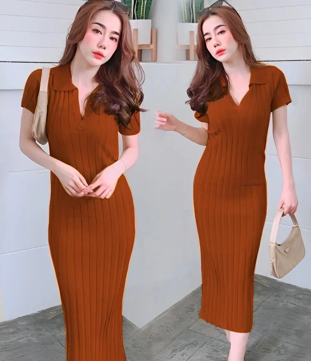 ISF Dress Rajut Diana Ld 90 - 100 cm P 110 cm B 300 gr Cotton Polyester #4405