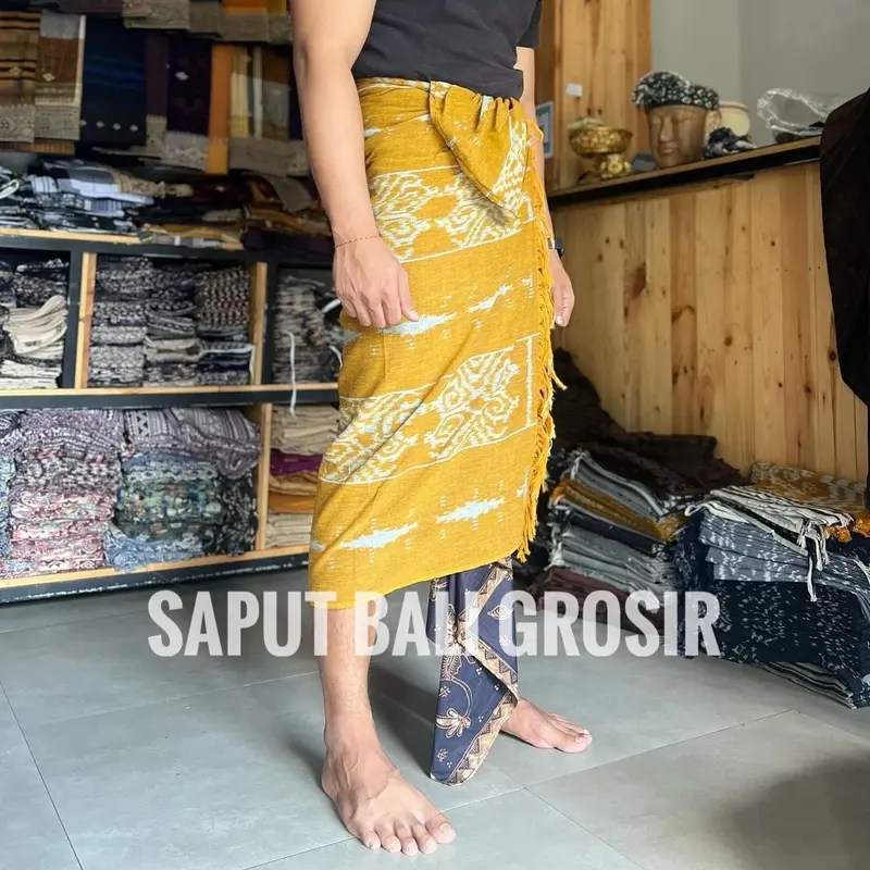 ￼SAPUT BALI GROSIR - saput bali pria terbaru - tenun blanket-udeng-endek-kuning - saput anak laki-laki - saput bali bordir-poleng- ungu-merah-coklat-tenun troso Muslim Nyaman Cowok Muda Kain 3