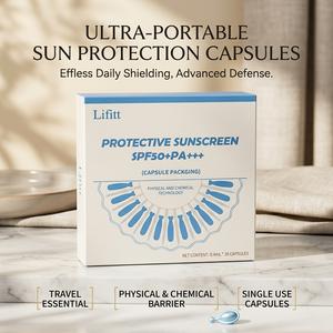 Lifitt Pelindung Matahari SPF50+ PA+++ Krim Shui Huan Ji Kapsul Facial untuk Kulit Sehat dan Lembut