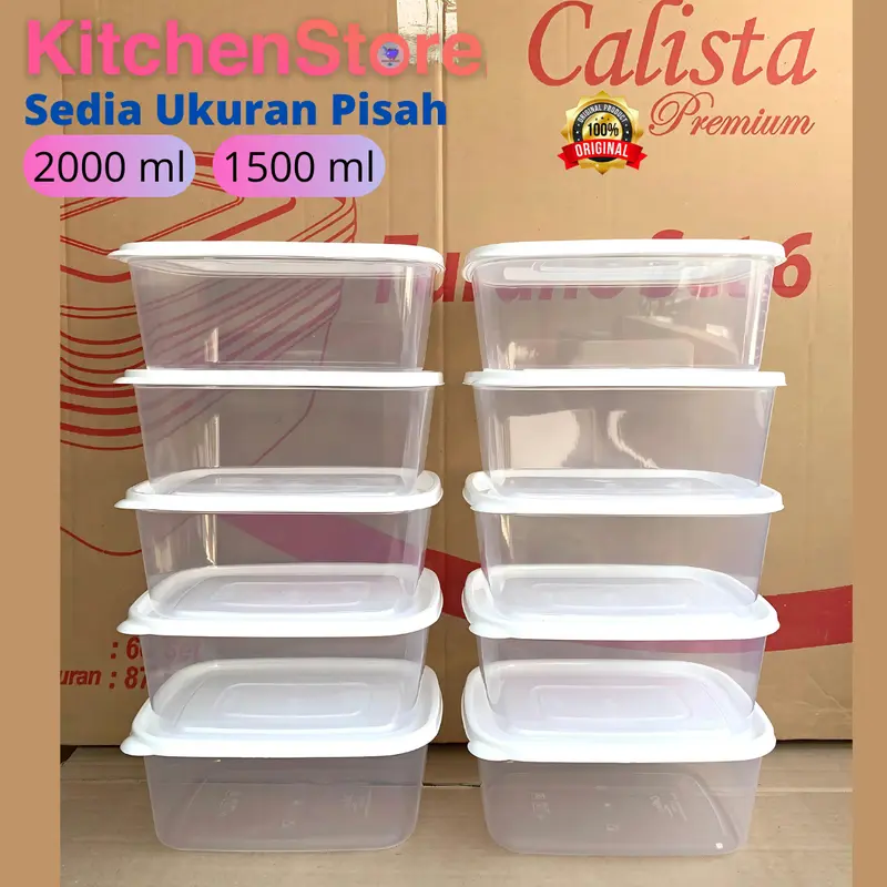 [UKURAN BESAR ] CALISTA UKURAN BESAR 2000ml 1500ml FOOD CONTAINER CALISTA PREMIUM SET WADAH PENYIMPANAN MAKAN SET ORIGINAL CALISTA INDONESIA 5