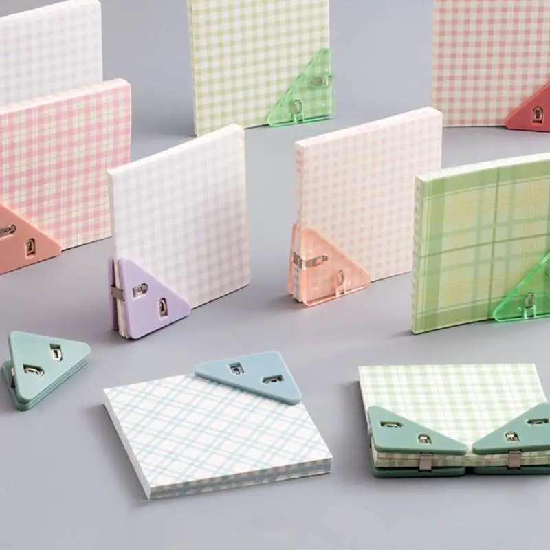 Multifunctional transparent corner clips, triangular file folders for test papers and books, stationery, A4 paper, ticket storage and organization clips 5