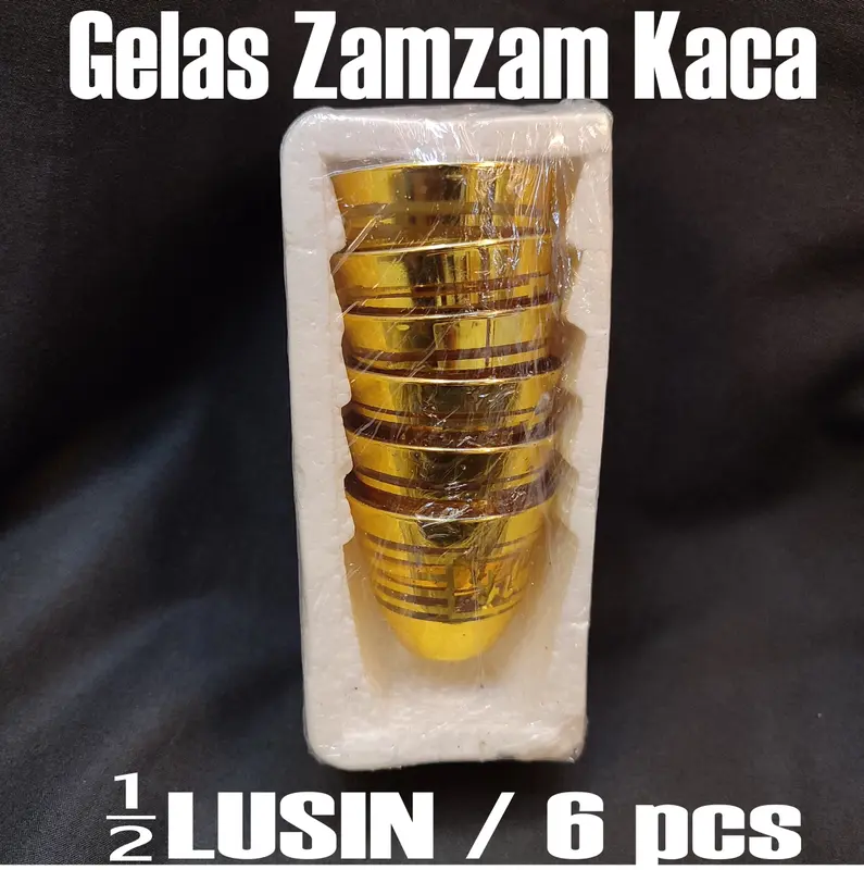 gelas zam zam gelas cucing kaca warna emas gold berkilau cangkir sloki zamzam mewah exclusive 6