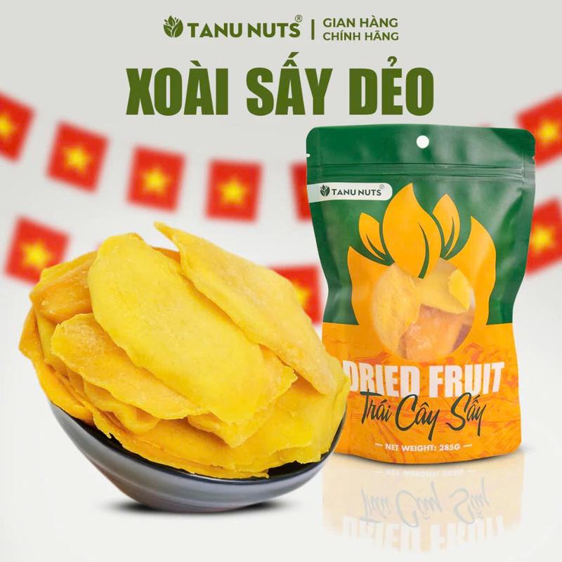 Xoài sấy dẻo ít đường túi 200g TANU NUTS Ăn Vặt Food trái cây sấy dẻo tự nhiên tốt cho sức khỏe chua chua ngọt ngọt Snack 5% đường